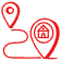 A solid red background with two faint, slightly darker red map pin icons in the upper left and lower right corners, subtly hinting at local movers like Zenith Moving Group.