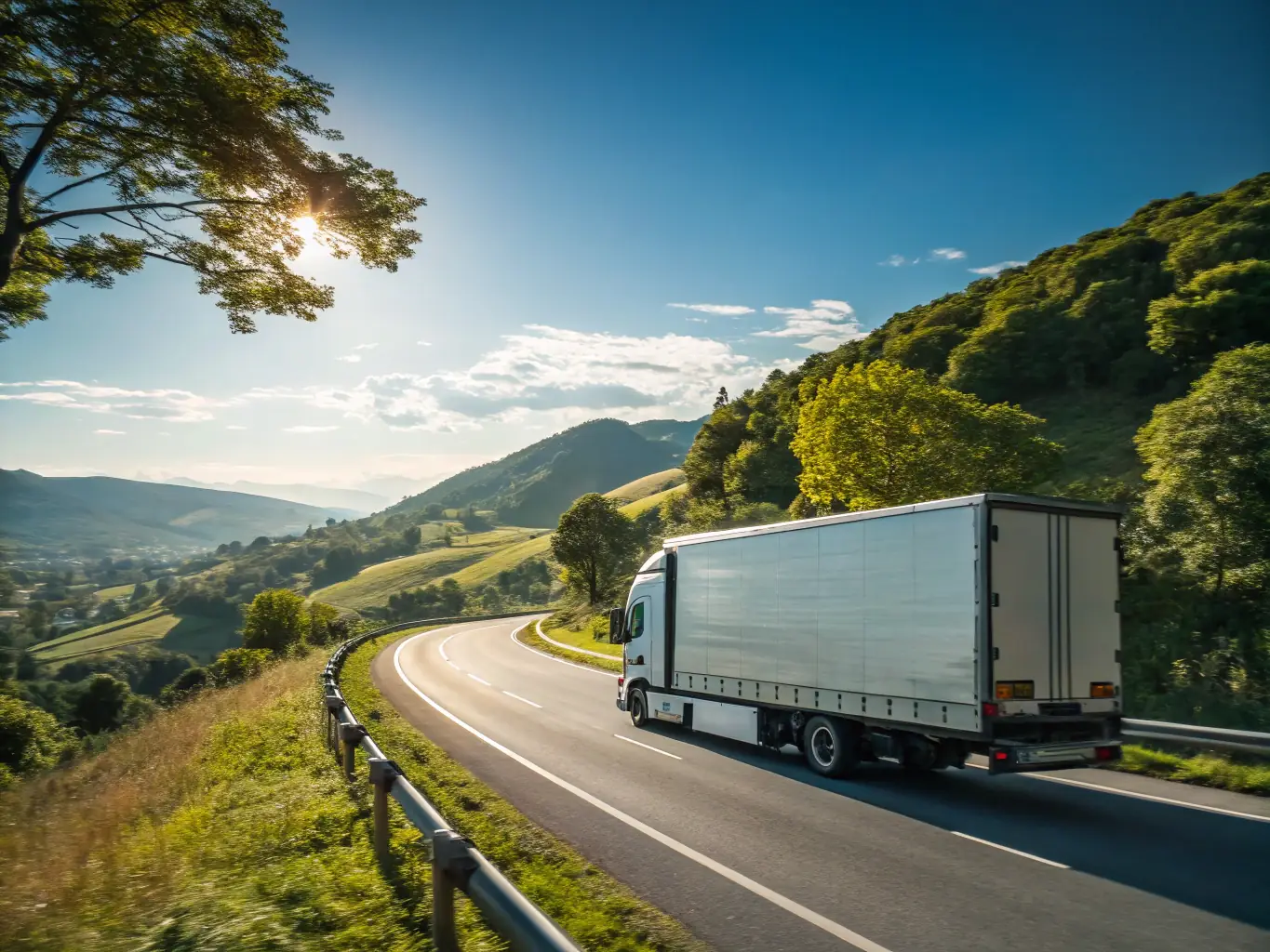 A photograph of New Moving Group A's moving truck on a long highway, symbolizing the company's long-distance moving capabilities.